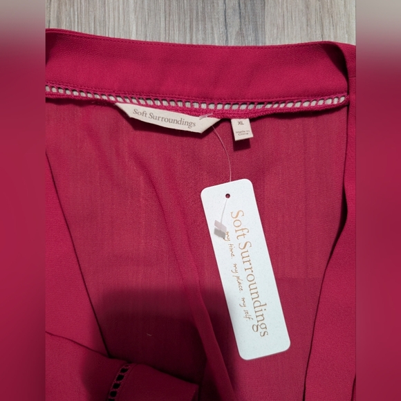 NWT‎ Soft Surroundings XL Cati Topper, Cherise Pink, Dolman Sleeve Cropped Shrug - Picture 2 of 4